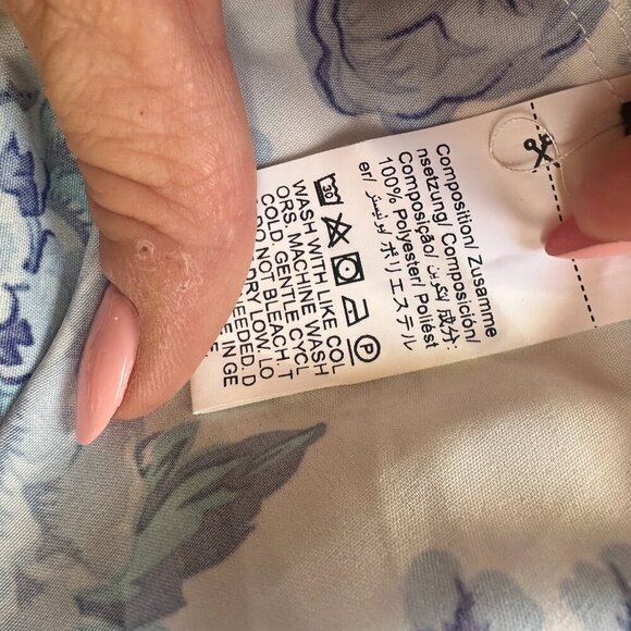 SHEIN Blue & White Floral Toile Midi Sundress Dress Size Small - Picture 12 of 12